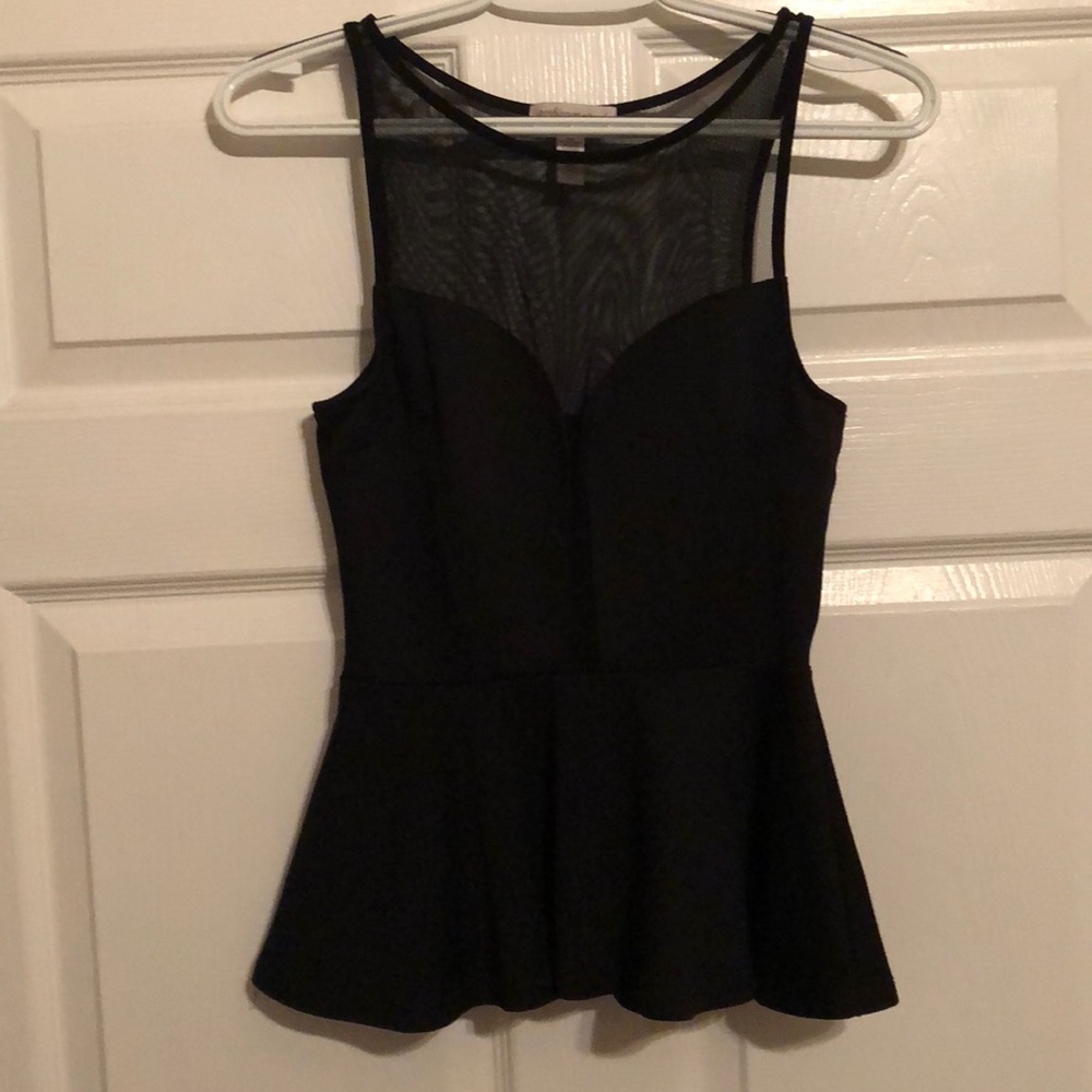 Sexy, Shear Mesh Peplum Top
